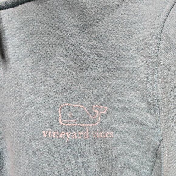 Vineyard Vines 1/4 Zip Pullover Sweater Womens Seafoam Blue Whale Logo - Picture 2 of 6